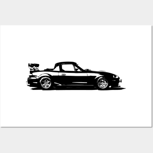 Mazda Miata / MX5 - NB Black and White simple Posters and Art